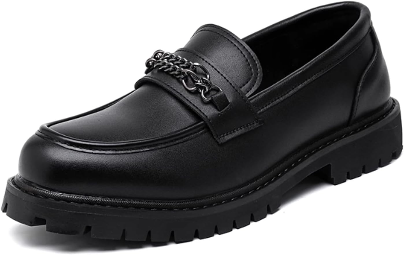 Мужские кожаные лоферы с толстой подошвой и металлической цепочкой, удобные, с круглым носком, без шнурков, на платформе, классические лоферы, повседневные, для бизнеса, прогулок на улице, работы в офисе, нарядные туфли для мужчин Generic, черны...
Мужские кожаные лоферы с толстой подошвой и металлической цепочкой, удобные, с круглым носком, без шнурков, на платформе, классические лоферы, повседневные, для бизнеса, прогулок на улице, работы в офисе, нарядные туфли для мужчин Generic, черны...