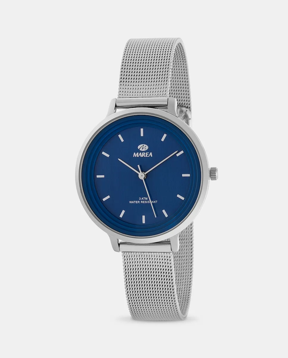 B41197/7 женские часы с миланской стальной сеткой и темно-синим циферблатом Marea, серебряный
B41197/7 женские часы с миланской стальной сеткой и темно-синим циферблатом Marea, серебряный