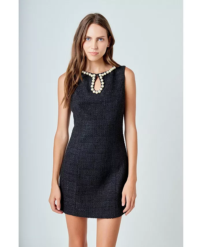 Женское мини-платье с вырезом и отделкой из жемчуга endless rose, черный
Женское мини-платье с вырезом и отделкой из жемчуга endless rose, черный