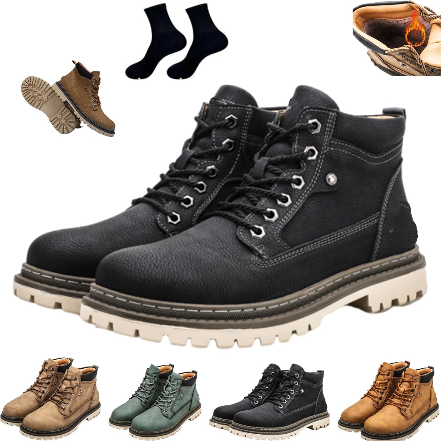 Мужские кожаные ботинки ручной работы для вождения - противоскользящие, водонепроницаемые, огнестойкие, устойчивые к проколам - ортопедические, с широкой пальцевой частью и поддержкой свода стопы, высокие ботинки-чукка на щиколотке Ghtrhsb, черн...
Мужские кожаные ботинки ручной работы для вождения - противоскользящие, водонепроницаемые, огнестойкие, устойчивые к проколам - ортопедические, с широкой пальцевой частью и поддержкой свода стопы, высокие ботинки-чукка на щиколотке Ghtrhsb, черн...