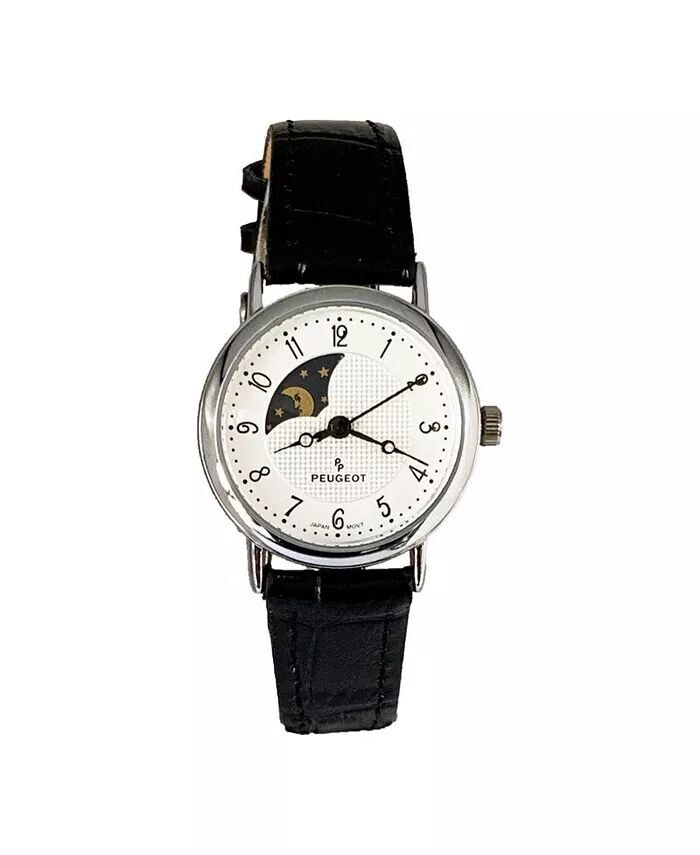 Женские серебряные часы с фазой Солнца и Луны, диаметр 26 мм, с черным кожаным ремешком Peugeot, черный
Женские серебряные часы с фазой Солнца и Луны, диаметр 26 мм, с черным кожаным ремешком Peugeot, черный