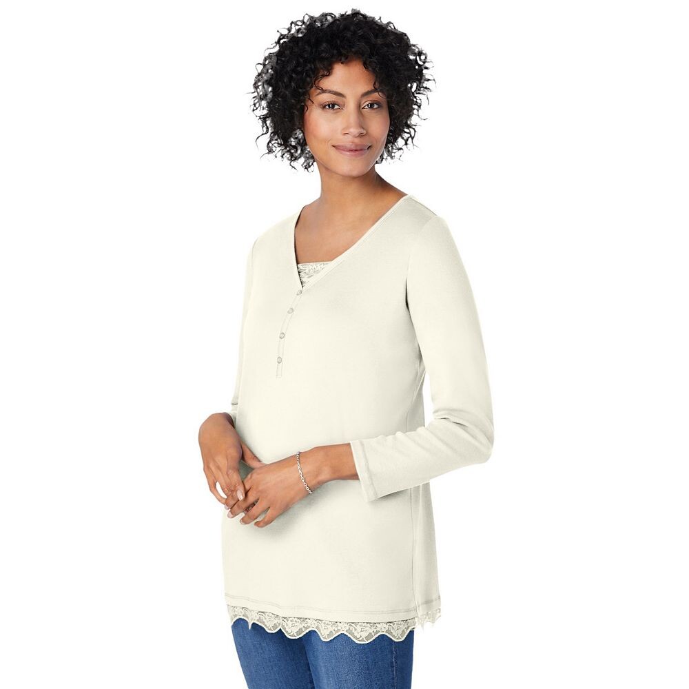 Женщина в женской многослойной футболке с кружевной отделкой больших размеров Woman Within, цвет Ivory
Женщина в женской многослойной футболке с кружевной отделкой больших размеров Woman Within, цвет Ivory