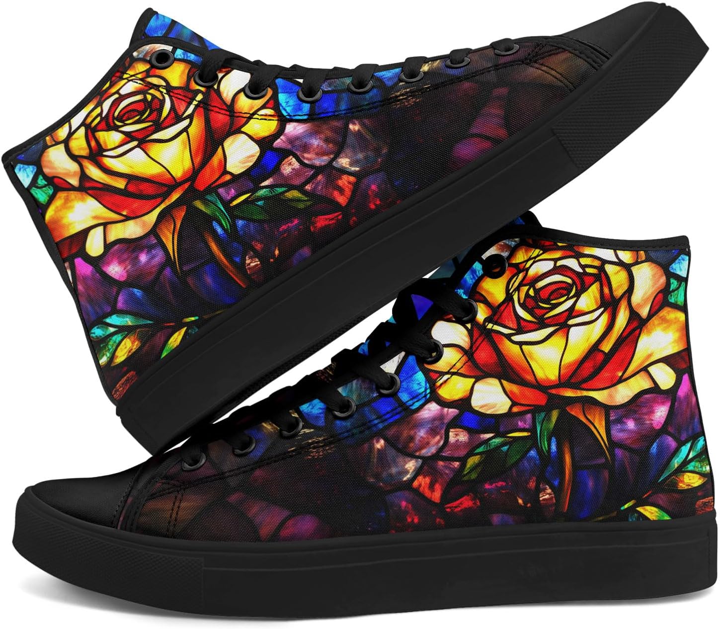 Высокие кеды на шнуровке AWSOLE с принтом из витражного стекла для женщин и мужчин, разноцветные легкие модные повседневные обувные для прогулок
Высокие кеды на шнуровке AWSOLE с принтом из витражного стекла для женщин и мужчин, разноцветные легкие модные повседневные обувные для прогулок