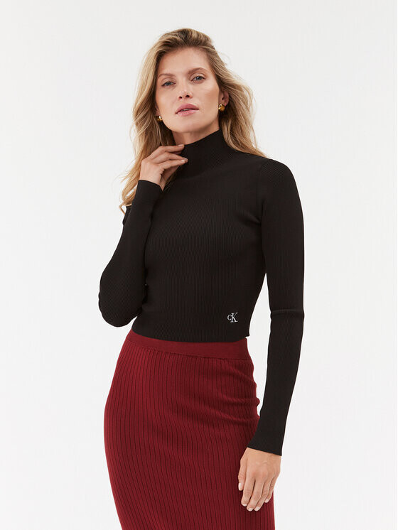 Свитер с высоким воротником приталенного кроя Calvin Klein, черный
Свитер с высоким воротником приталенного кроя Calvin Klein, черный