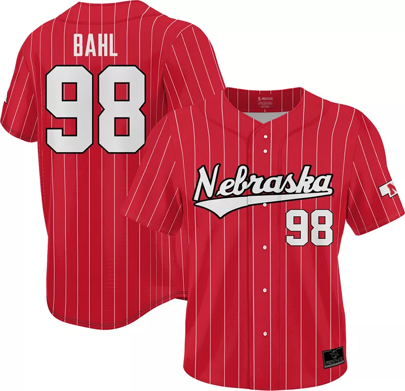 Мужская софтбольная майка с длинными пуговицами в тонкую полоску Prosphere Nebraska Cornhuskers #98 Scarlet Jordyn Bahl
Мужская софтбольная майка с длинными пуговицами в тонкую полоску Prosphere Nebraska Cornhuskers #98 Scarlet Jordyn Bahl