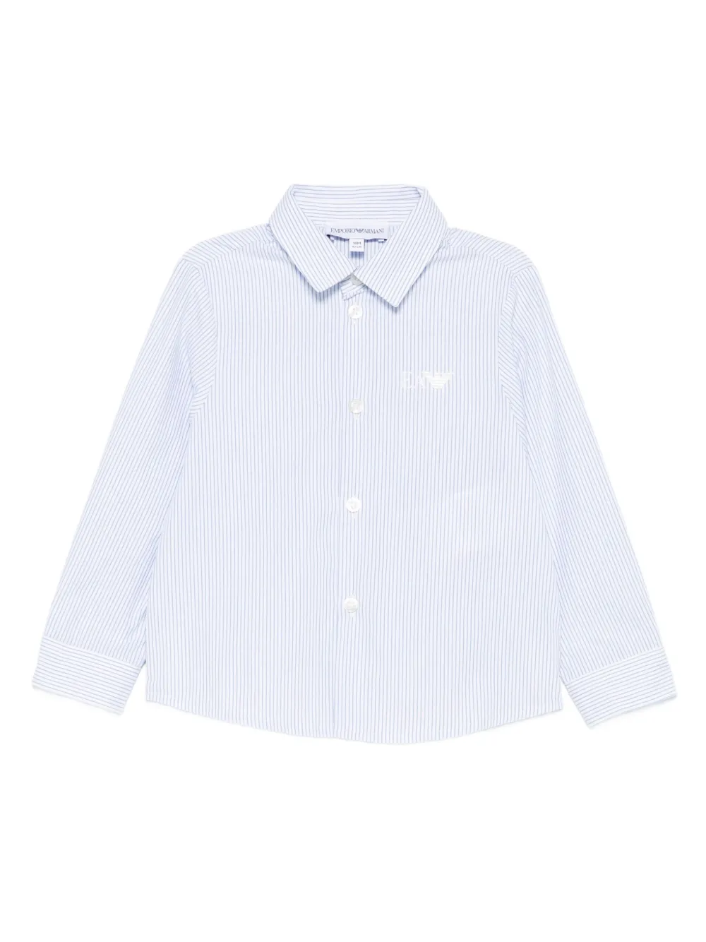 Полосатая рубашка с вышитым логотипом Emporio Armani Kids, синий
Полосатая рубашка с вышитым логотипом Emporio Armani Kids, синий