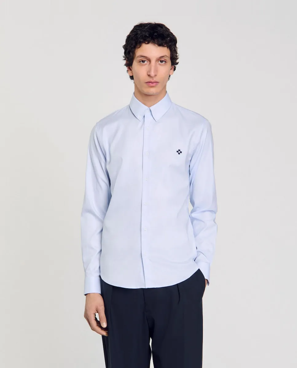 Мужская рубашка с нашивкой в виде креста Sandro, светло-голубой
Мужская рубашка с нашивкой в виде креста Sandro, светло-голубой