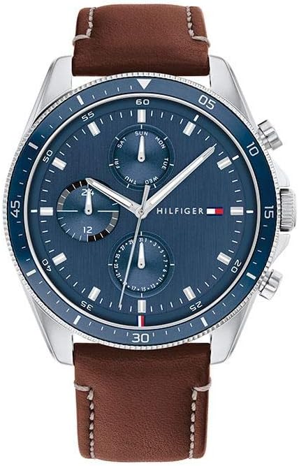 Мужские кварцевые многофункциональные часы Tommy Hilfiger из нержавеющей стали - повседневные часы - подарок для него - 44 мм, Blue
Мужские кварцевые многофункциональные часы Tommy Hilfiger из нержавеющей стали - повседневные часы - подарок для него - 44 мм, Blue