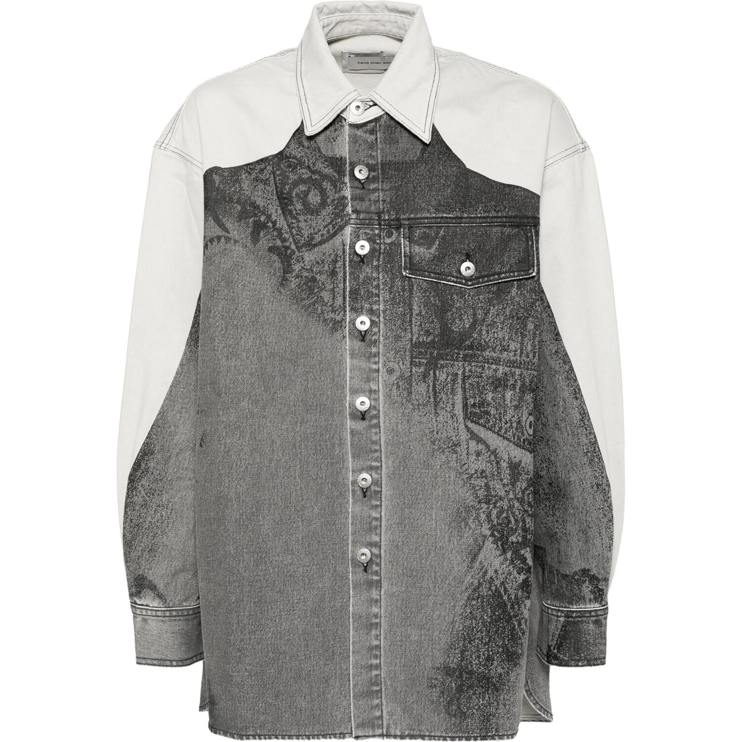 Feng Chen Wang Джинсовая куртка с принтом, Black Gray
Feng Chen Wang Джинсовая куртка с принтом, Black Gray