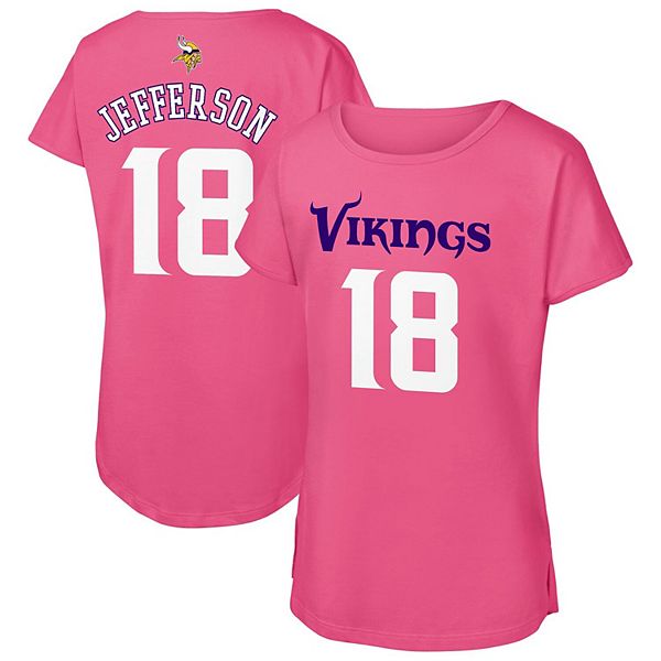 Детская футболка Minnesota Vikings с именем и номером Джастина Джефферсона, розовая Outerstuff
Детская футболка Minnesota Vikings с именем и номером Джастина Джефферсона, розовая Outerstuff
