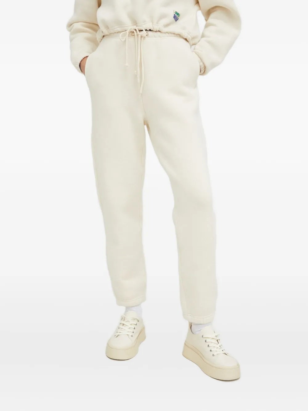 Спортивные брюки с манжетами на завязках American Vintage, белый 
Спортивные брюки с манжетами на завязках American Vintage, белый