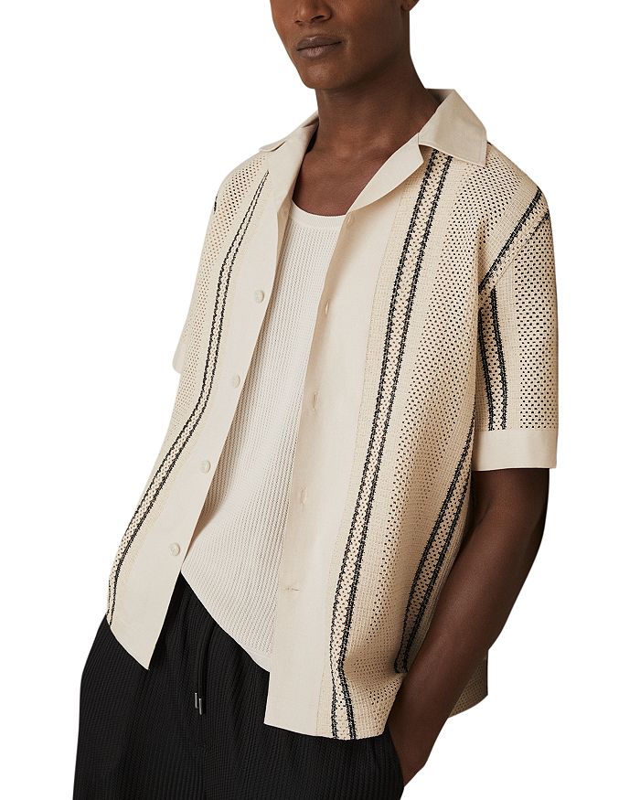 Полосатая короткорукавная рубашка-кемпер с вязаным узором REISS, слоновая кость/кремовый
Полосатая короткорукавная рубашка-кемпер с вязаным узором REISS, слоновая кость/кремовый