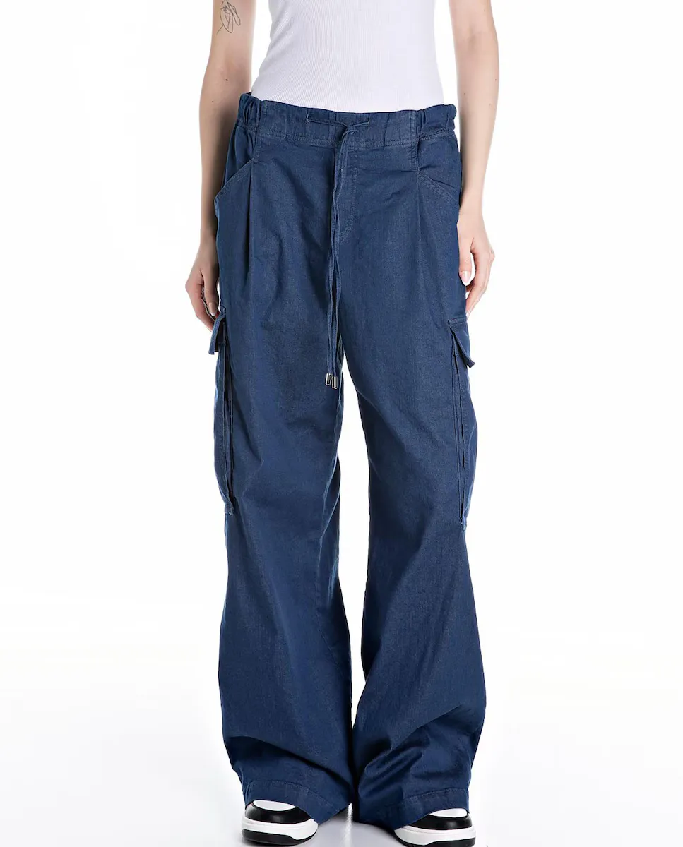 Женские широкие брюки-карго в ковбойском стиле Replay, синий
Женские широкие брюки-карго в ковбойском стиле Replay, синий