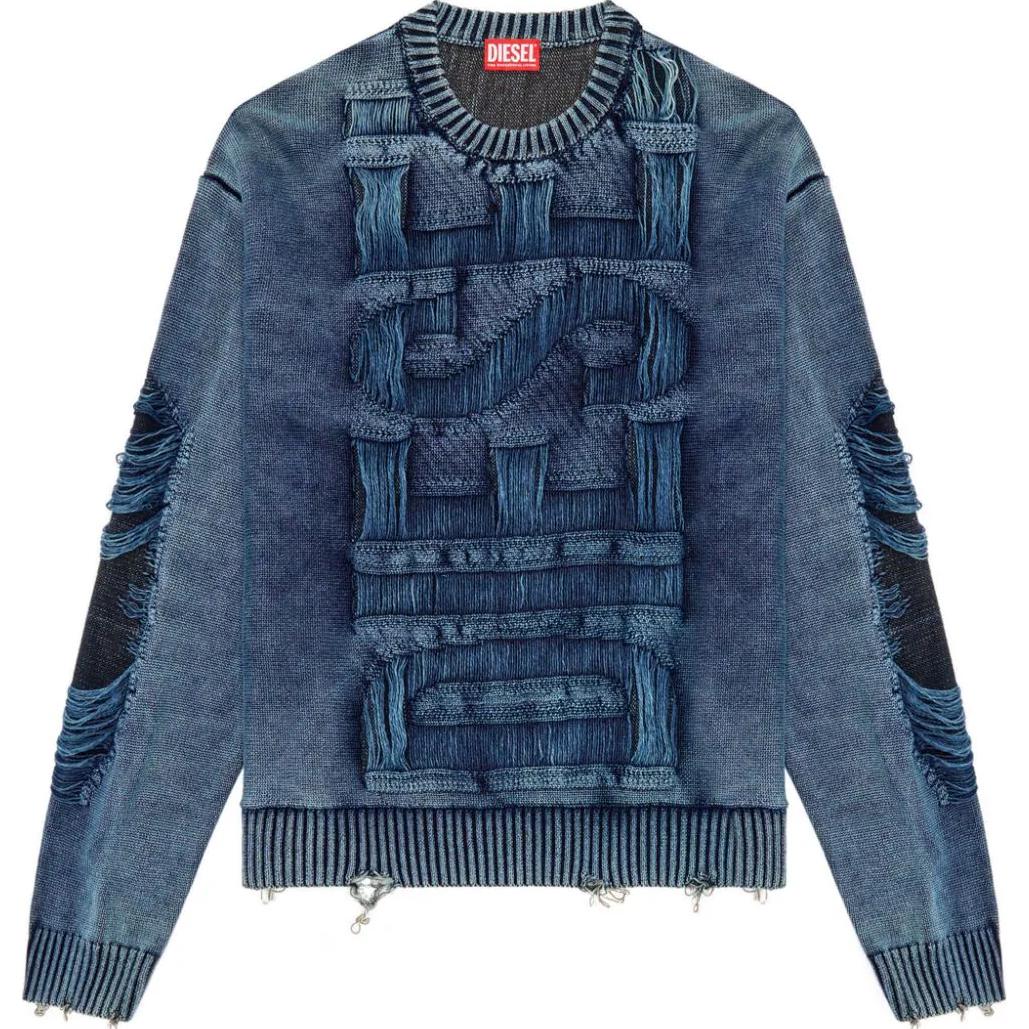 Потрепанный вязаный джемпер DIESEL, синий
Потрепанный вязаный джемпер DIESEL, синий