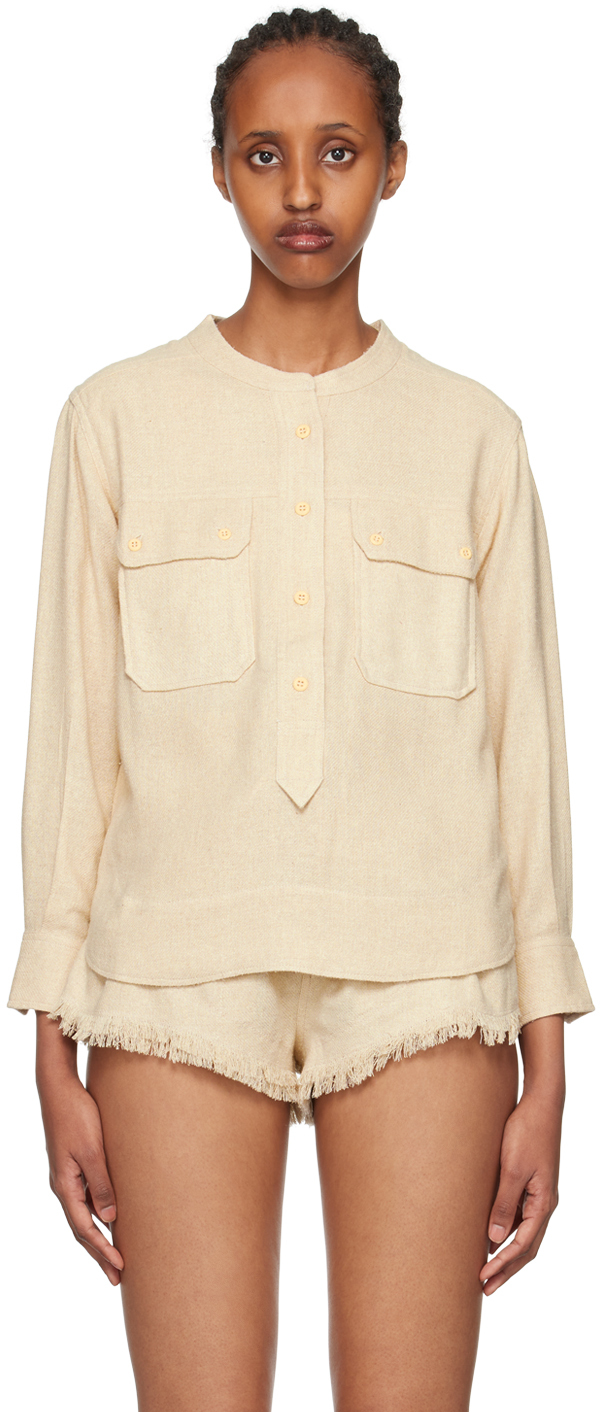 Бежевая рубашка Tecoyo Isabel Marant Etoile
Бежевая рубашка Tecoyo Isabel Marant Etoile