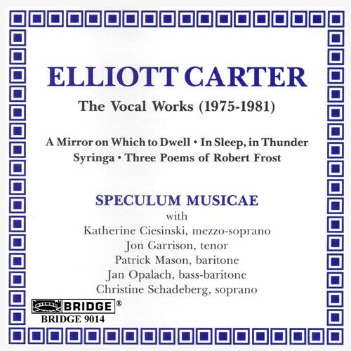 CD диск Carter / Speculum Musicae: Vocal Works
CD диск Carter / Speculum Musicae: Vocal Works