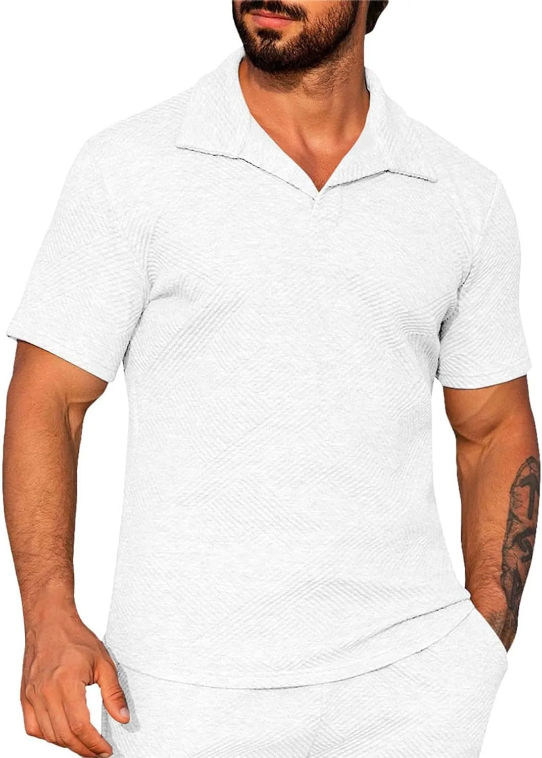 Мужская поло с текстурой, активная, быстросохнущая, с коротким рукавом
Мужская поло с текстурой, активная, быстросохнущая, с коротким рукавом