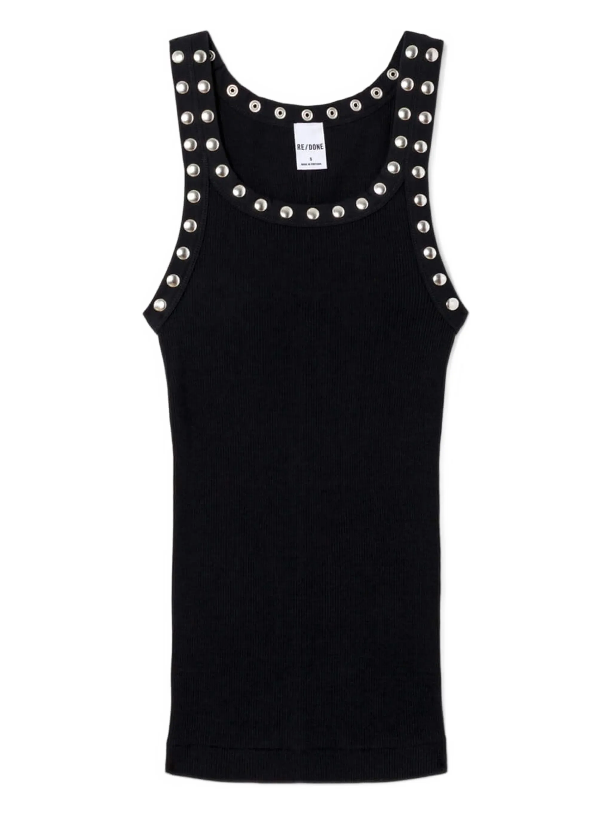 Топ в рубчик с заклепками Re/Done, черный
Топ в рубчик с заклепками Re/Done, черный