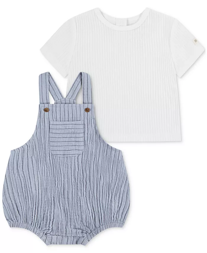 Детский хлопковый футболка и полосатый комбинезон, комплект из 2 предметов Huggies, синий
Детский хлопковый футболка и полосатый комбинезон, комплект из 2 предметов Huggies, синий