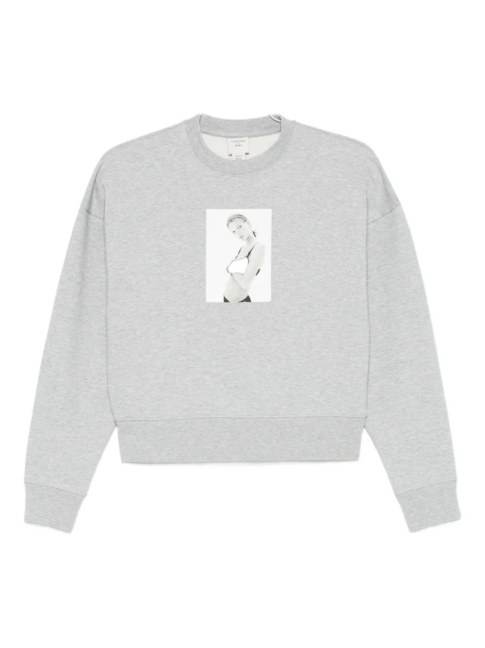Хлопковый свитшот с фотопринтом Calvin Klein, серый 
Хлопковый свитшот с фотопринтом Calvin Klein, серый