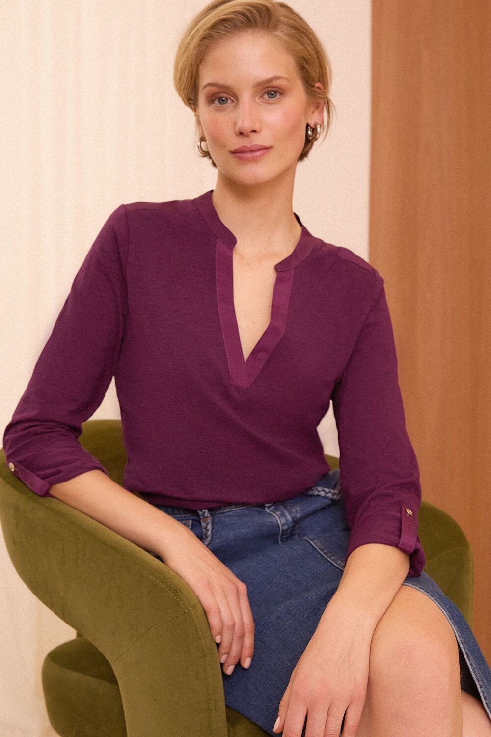 Футболка из джерси с длинным рукавом и V образным вырезом Love & Roses, красный
Футболка из джерси с длинным рукавом и V образным вырезом Love & Roses, красный