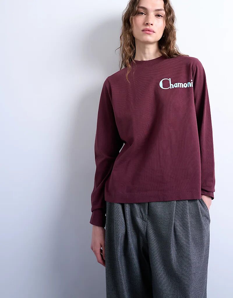 Лонгслив свободного кроя с длинными рукавами Topshop Chamonix бордового цвета
Лонгслив свободного кроя с длинными рукавами Topshop Chamonix бордового цвета