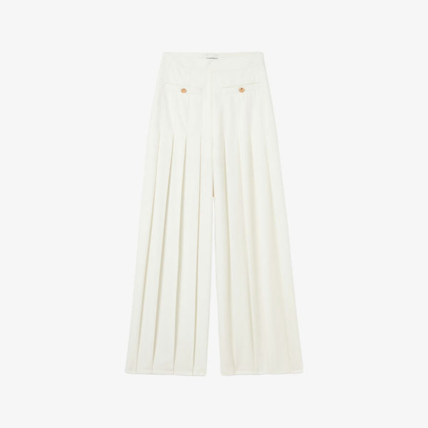 Брюки широкие Claudie Pierlot со складками, белый
Брюки широкие Claudie Pierlot со складками, белый