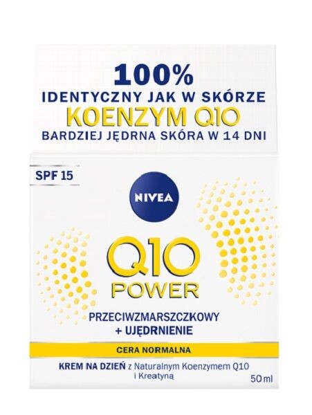 Nivea Q10 Power SPF15 дневной крем для лица, 50 ml
Nivea Q10 Power SPF15 дневной крем для лица, 50 ml