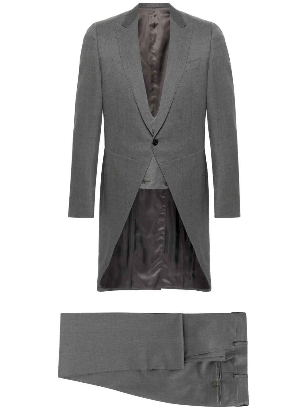 Шерстяной костюм с однобортным пиджаком Canali, серый
Шерстяной костюм с однобортным пиджаком Canali, серый