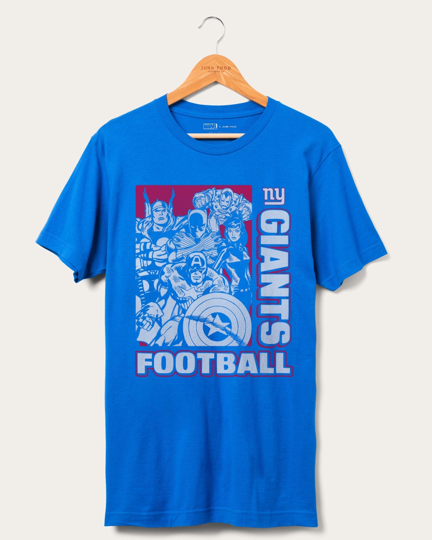 Футболка фаната NY Giants x Marvel The Avengers Squad Junk Food Clothing, цвет royal
Футболка фаната NY Giants x Marvel The Avengers Squad Junk Food Clothing, цвет royal