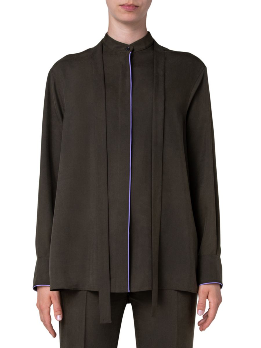 Туника-блузка из шелкового крепа Akris, цвет Green Lavender
Туника-блузка из шелкового крепа Akris, цвет Green Lavender