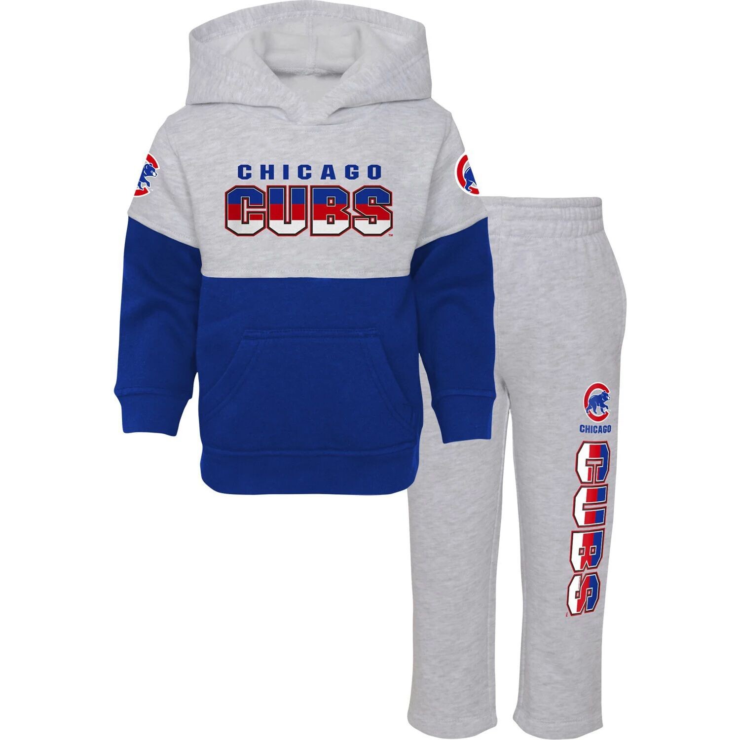Комплект из пуловера с капюшоном и брюк Infant Royal/Heather Grey Chicago Cubs Playmaker Outerstuff 
Комплект из пуловера с капюшоном и брюк Infant Royal/Heather Grey Chicago Cubs Playmaker Outerstuff