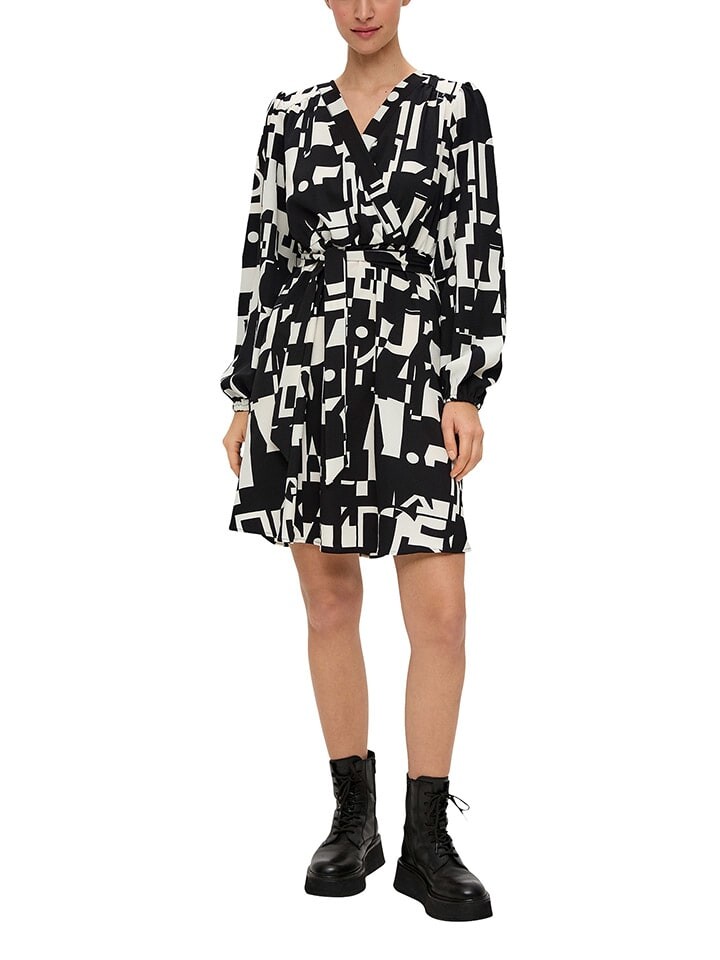 Короткое платье QS by sOliver, черный/белый
Короткое платье QS by sOliver, черный/белый