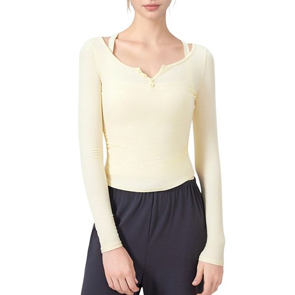 Женский лонгслив henley с круглым вырезом и облегающим силуэтом Anna-Kaci, Yellow
Женский лонгслив henley с круглым вырезом и облегающим силуэтом Anna-Kaci, Yellow