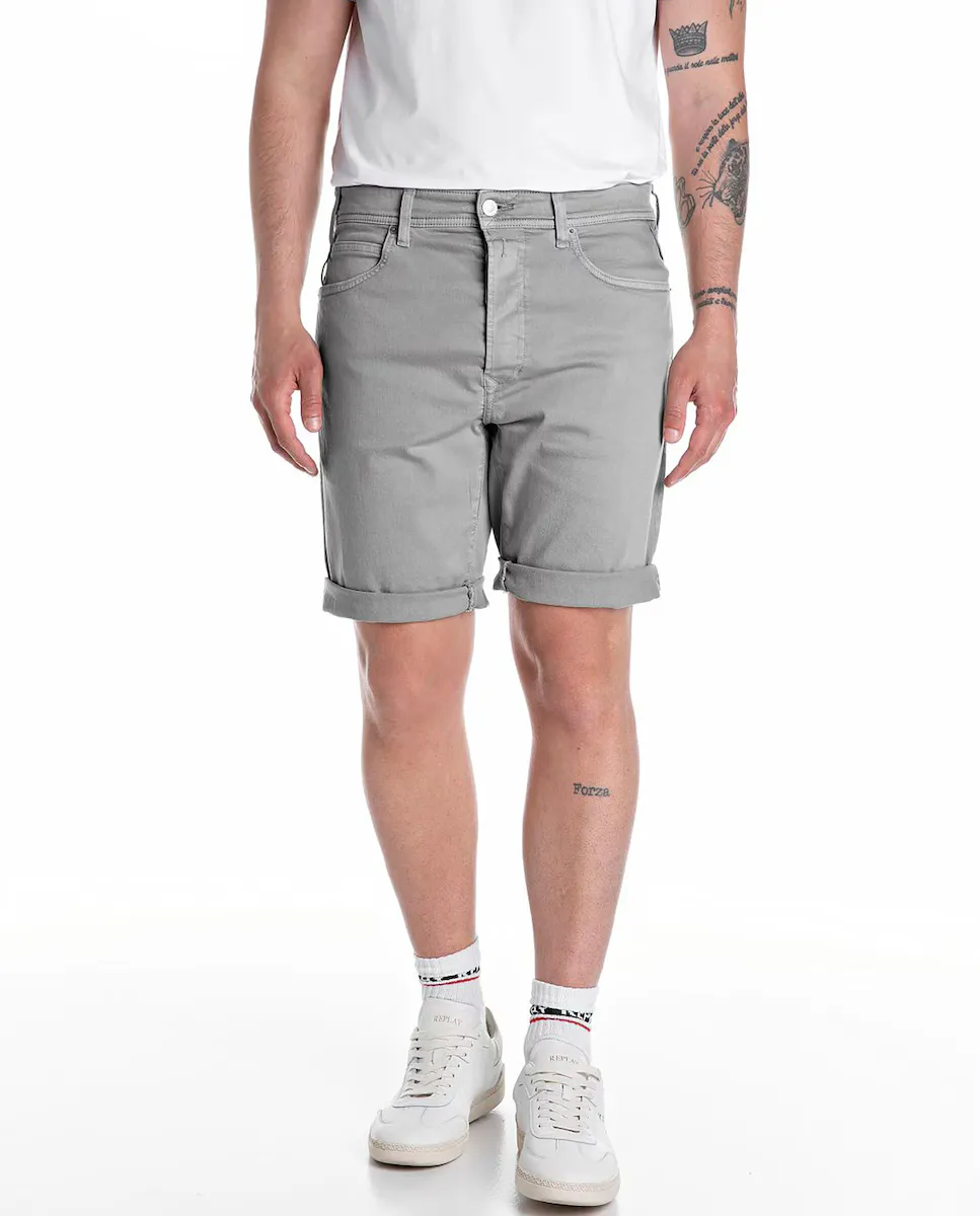 Мужские шорты-бермуды из хлопкового денима с пятью карманами Replay, серый
Мужские шорты-бермуды из хлопкового денима с пятью карманами Replay, серый