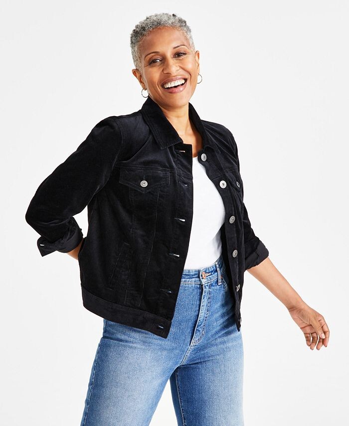 Женская вельветовая классическая куртка с длинными рукавами Style & Co, черный
Женская вельветовая классическая куртка с длинными рукавами Style & Co, черный