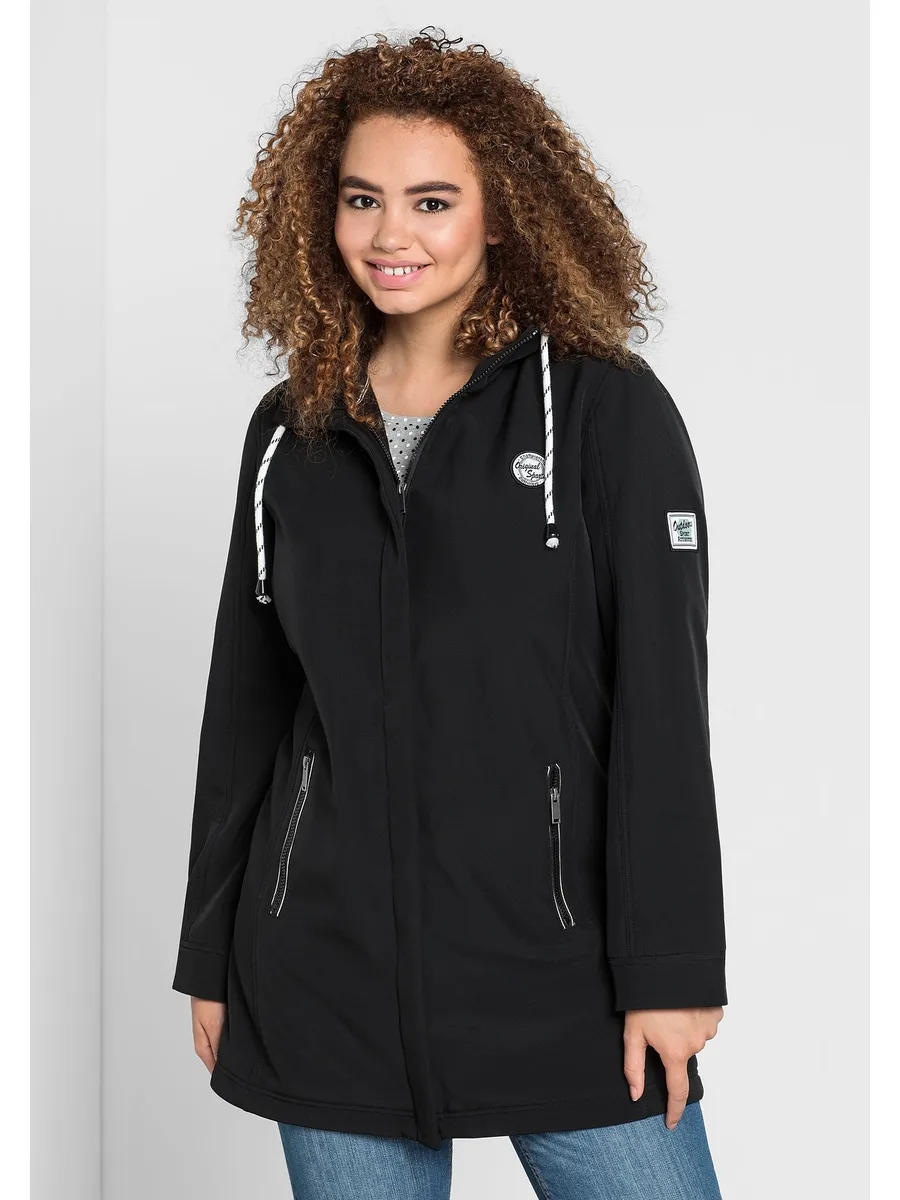 Куртка Sheego Softshell "Большие размеры" с капюшоном и мягким флисом внутри, черный
Куртка Sheego Softshell "Большие размеры" с капюшоном и мягким флисом внутри, черный