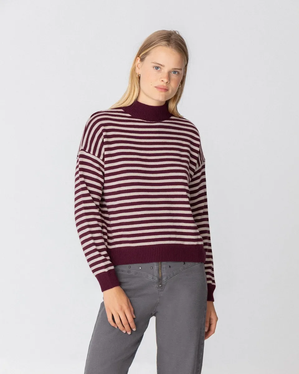 Женский джемпер в полоску Noon, белый/бордовый
Женский джемпер в полоску Noon, белый/бордовый