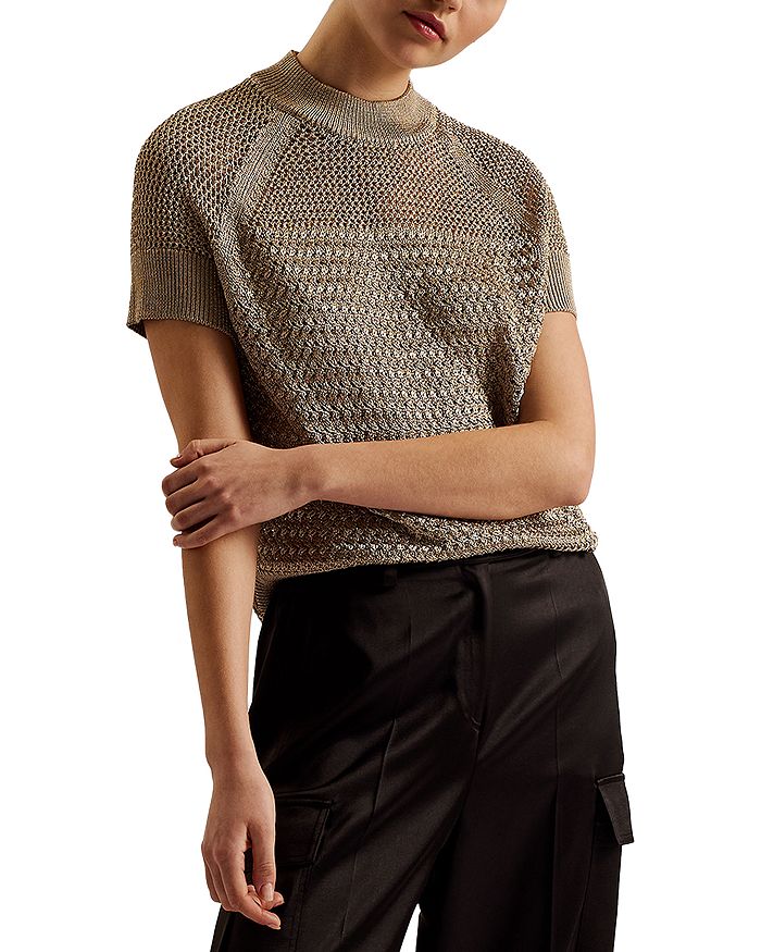 Металлический трикотажный топ Abaly Ted Baker, зеленый
Металлический трикотажный топ Abaly Ted Baker, зеленый