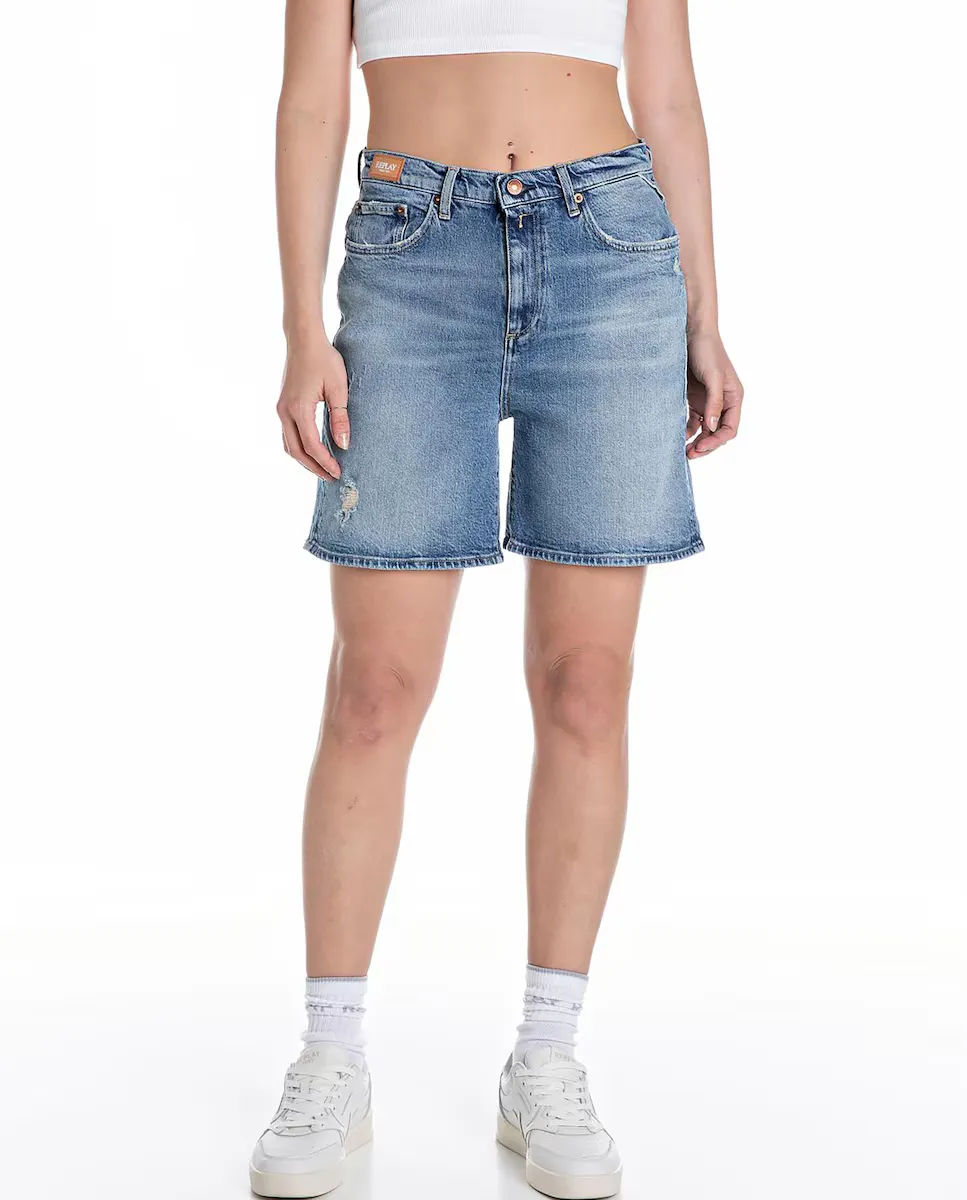 Женские джинсовые шорты с карманами Replay, синий
Женские джинсовые шорты с карманами Replay, синий