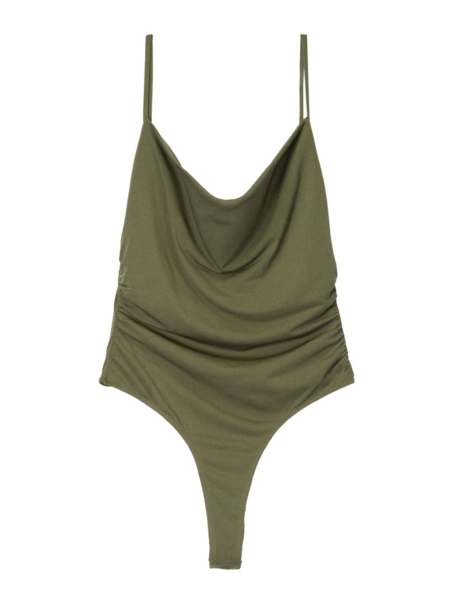 Рубашка-боди Bershka, оливковый
Рубашка-боди Bershka, оливковый