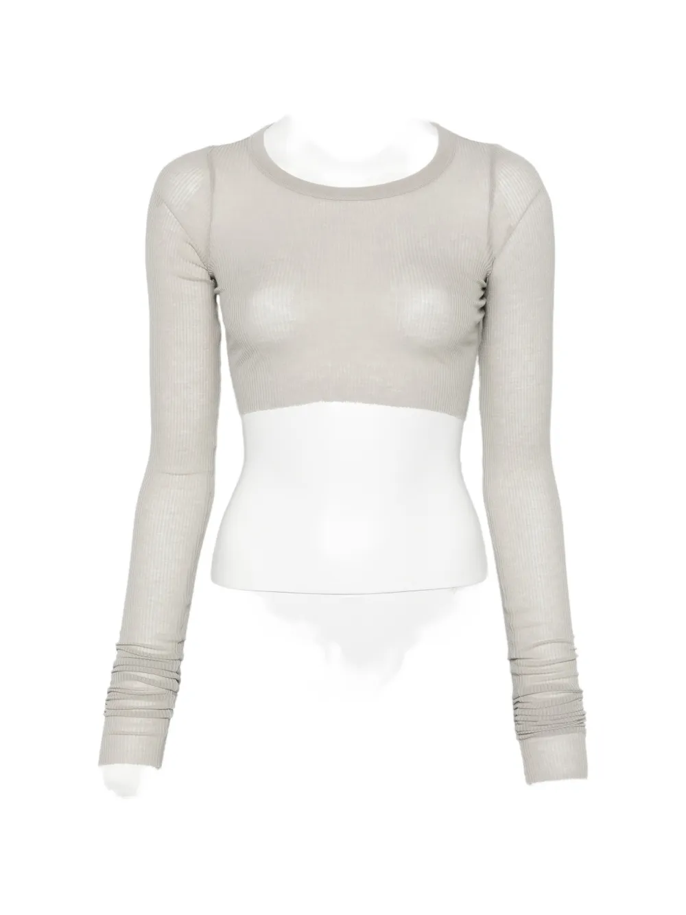 Укороченный топ с круглым вырезом Rick Owens, серый
Укороченный топ с круглым вырезом Rick Owens, серый