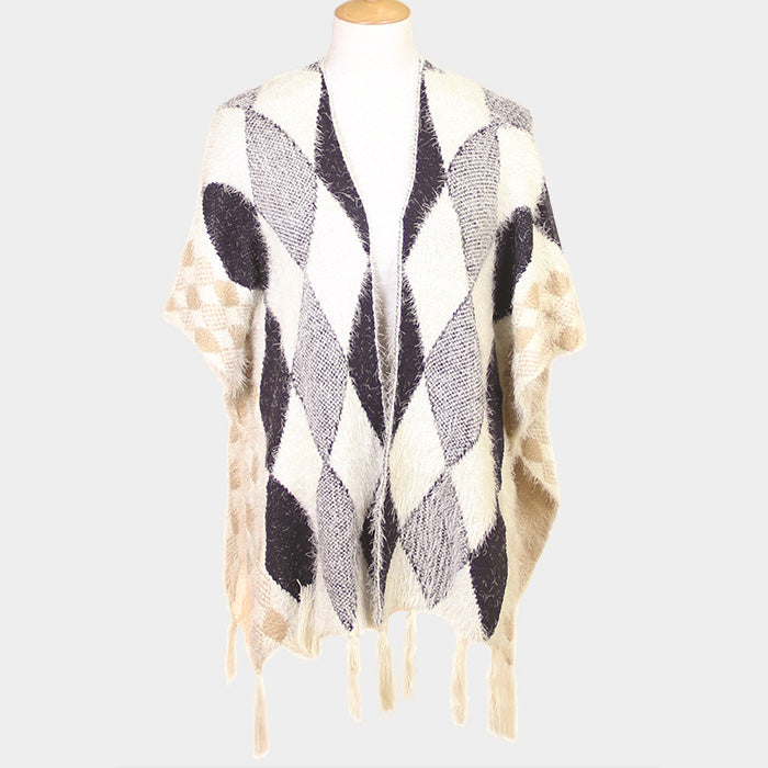 Ажурный пончо с кисточками TRUEDAMES, темно-синий
Ажурный пончо с кисточками TRUEDAMES, темно-синий