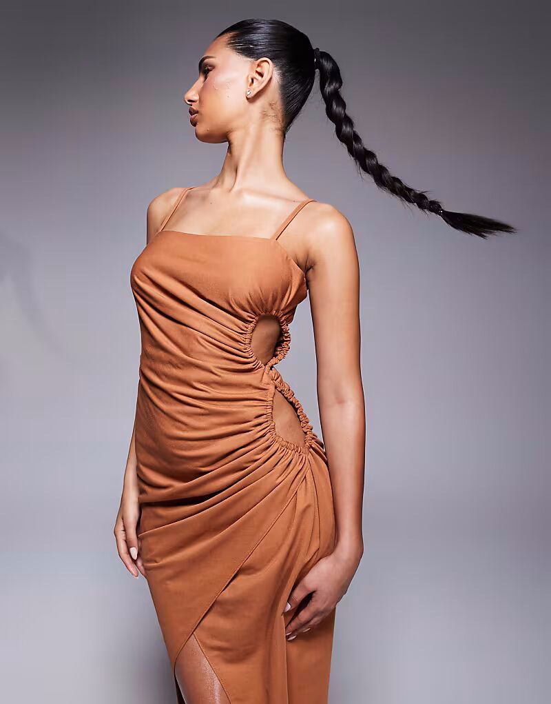 Платье-рубашка миди ASOS DESIGN из льняного имитации с драпировкой и вырезанными деталями цвета ржавчины
Платье-рубашка миди ASOS DESIGN из льняного имитации с драпировкой и вырезанными деталями цвета ржавчины