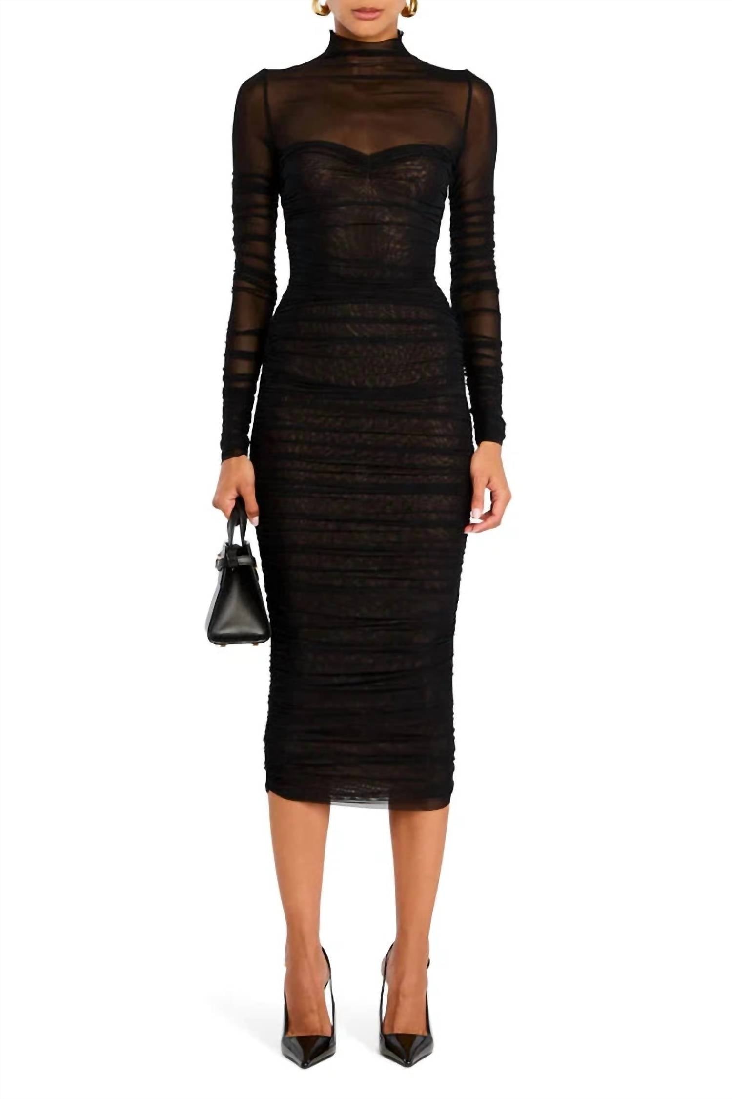 Черное плиссированное миди-платье Trina Mesh SER.O.YA
Черное плиссированное миди-платье Trina Mesh SER.O.YA