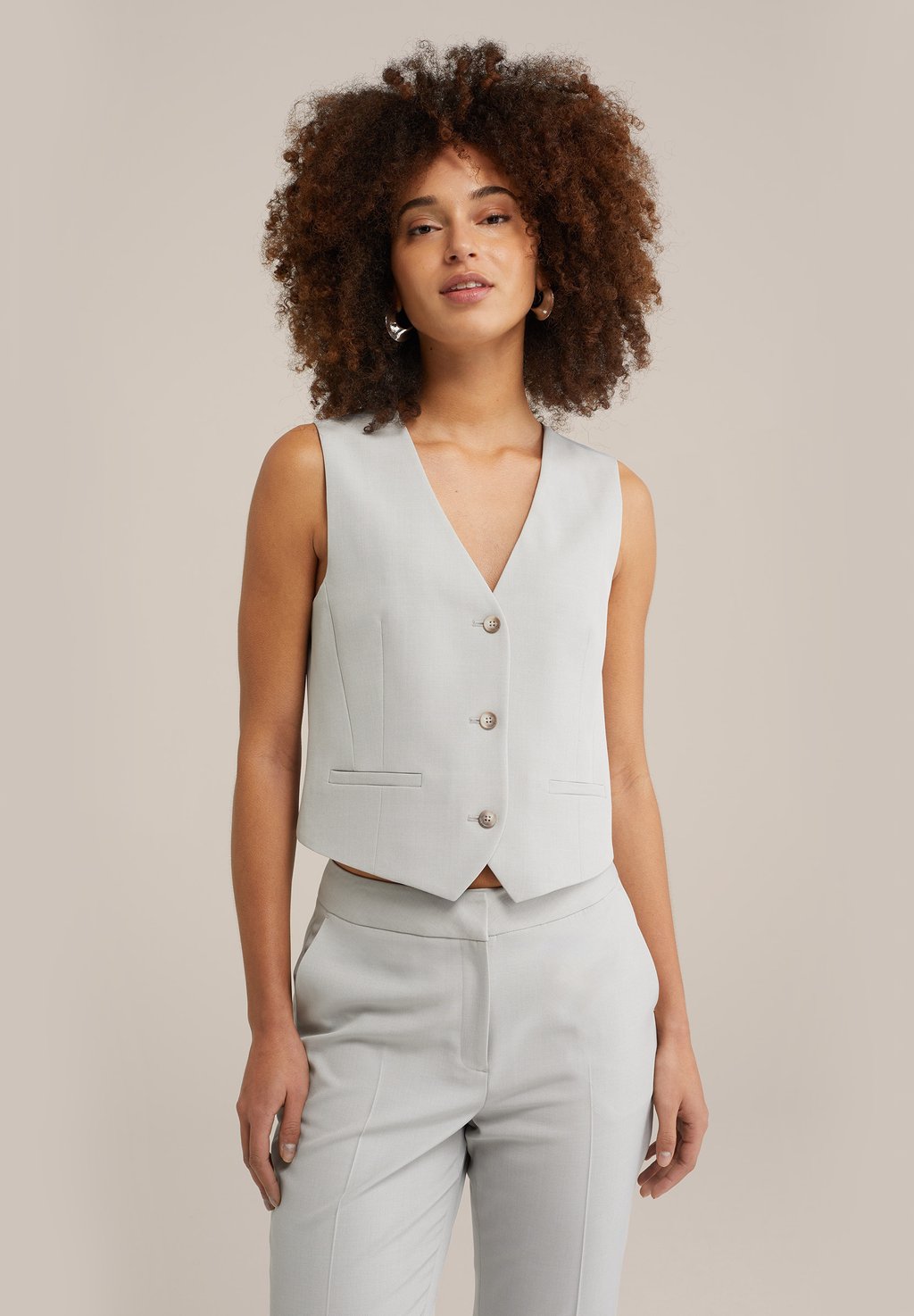 Жилет WE Fashion, светло-серый 
Жилет WE Fashion, светло-серый