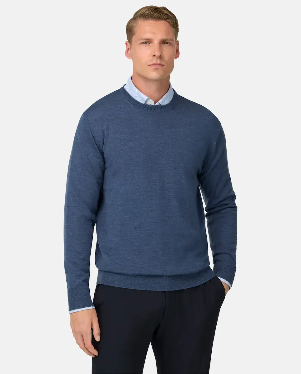 Свитер с круглым вырезом из мериносовой шерсти Boggi Milano, индиго
Свитер с круглым вырезом из мериносовой шерсти Boggi Milano, индиго