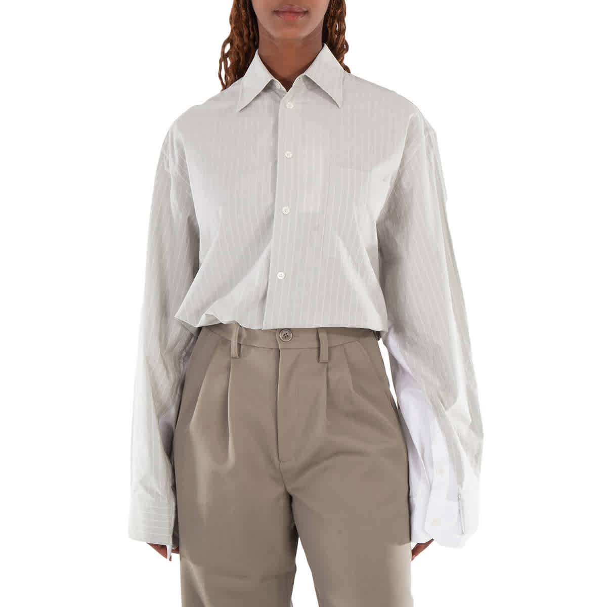 MM6 Полосатая рубашка с длинными рукавами оверсайз, Iguana
MM6 Полосатая рубашка с длинными рукавами оверсайз, Iguana