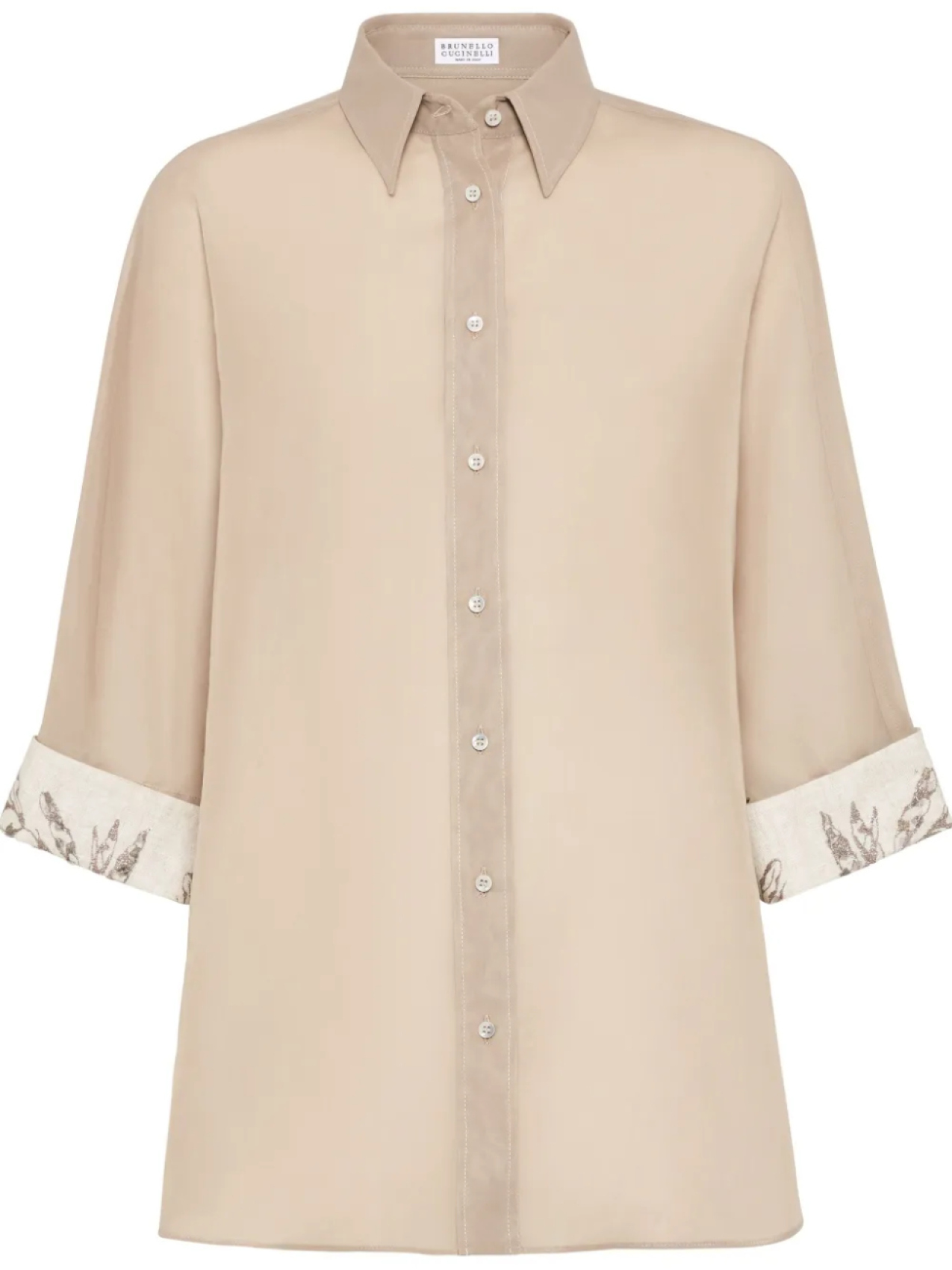 Brunello Cucinelli рубашка из органзы с вышивкой, нейтральный
Brunello Cucinelli рубашка из органзы с вышивкой, нейтральный