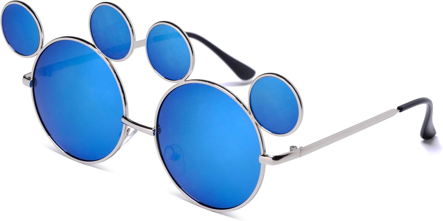 Солнцезащитные очки с ушками Мышки, синие линзы, серебристая оправа, поляризованные, защита от УФ-излучения 400, для подростков и взрослых Trippy Lights, Blue Lense/Silver Frame
Солнцезащитные очки с ушками Мышки, синие линзы, серебристая оправа, поляризованные, защита от УФ-излучения 400, для подростков и взрослых Trippy Lights, Blue Lense/Silver Frame